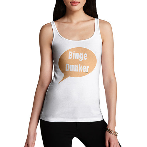 Womens Humor Novelty Graphic Funny Tank Top Binge Dunker  Women's Tank Top Medium White