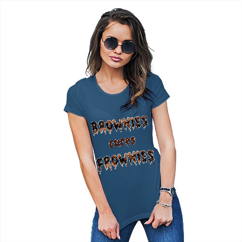 Womens Funny Sarcasm T Shirt Brownies Cures Frownies Women's T-Shirt X-Large Royal Blue