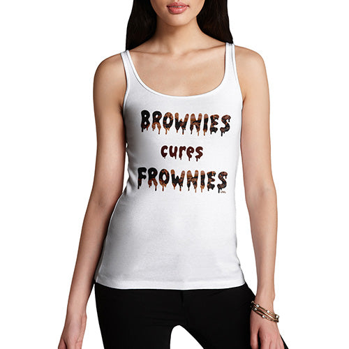 Funny Tank Top For Mum Brownies Cures Frownies Women's Tank Top Small White