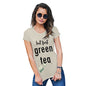 Womens Novelty T Shirt But First Green Tea Women's T-Shirt Large Natural