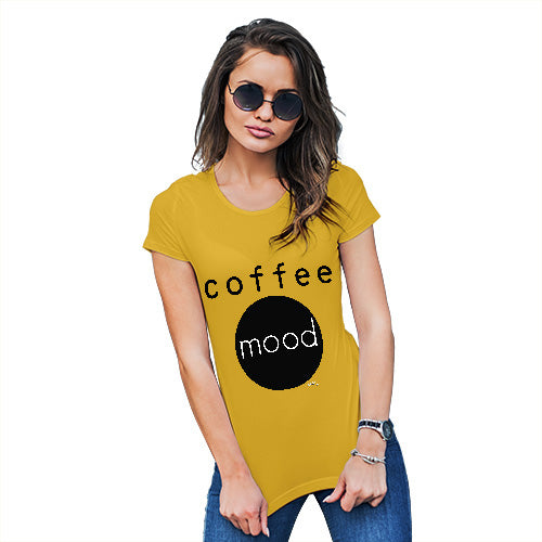 Novelty Tshirts Women Coffee Mood Women's T-Shirt X-Large Yellow
