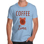 Novelty Tshirts Men Funny Coffee Time Men's T-Shirt Large Sky Blue