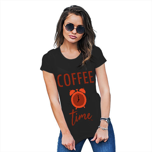 Womens Funny Tshirts Coffee Time Women's T-Shirt Large Black