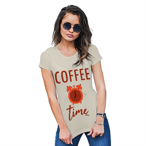 Womens Novelty T Shirt Coffee Time Women's T-Shirt Medium Natural