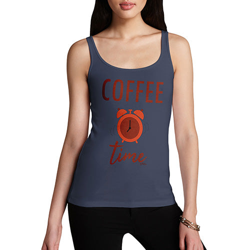 Funny Tank Top For Women Sarcasm Coffee Time Women's Tank Top Small Navy