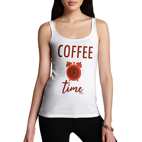 Funny Tank Top For Women Sarcasm Coffee Time Women's Tank Top X-Large White