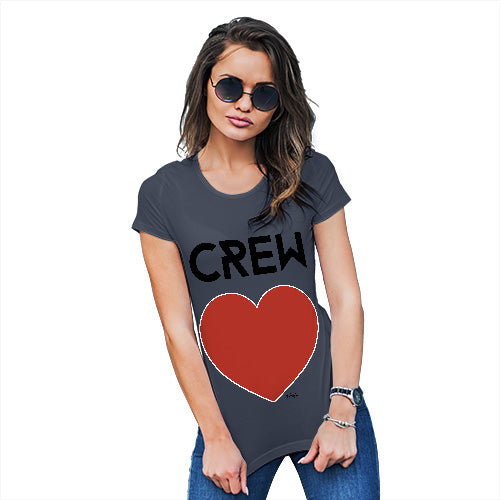 Womens Novelty T Shirt Christmas Crew Love Women's T-Shirt Small Navy