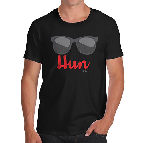 Novelty Tshirts Men Funny HUN Men's T-Shirt Large Black