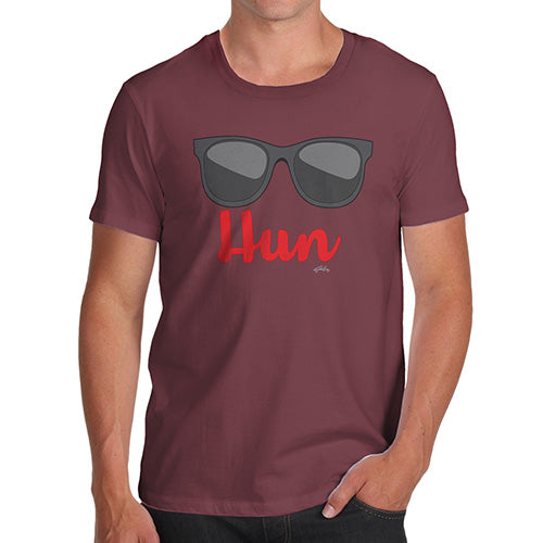 Novelty Tshirts Men HUN Men's T-Shirt Medium Burgundy