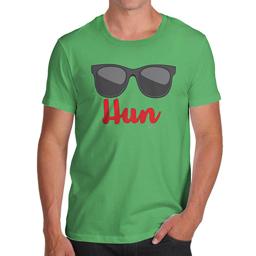 Mens T-Shirt Funny Geek Nerd Hilarious Joke HUN Men's T-Shirt Large Green