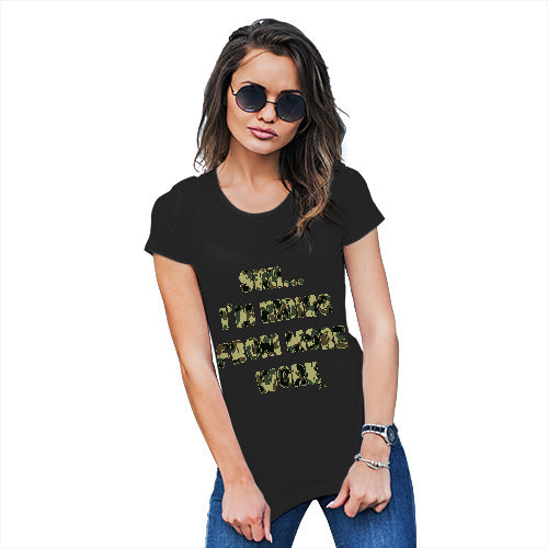 Womens T-Shirt Funny Geek Nerd Hilarious Joke Hiding From More Work Women's T-Shirt Small Black