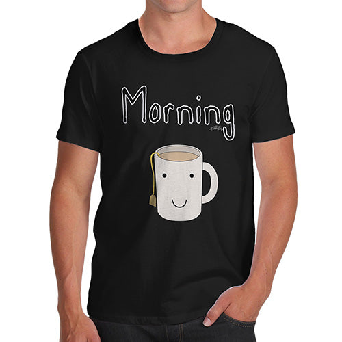 Mens T-Shirt Funny Geek Nerd Hilarious Joke Morning Tea Men's T-Shirt X-Large Black