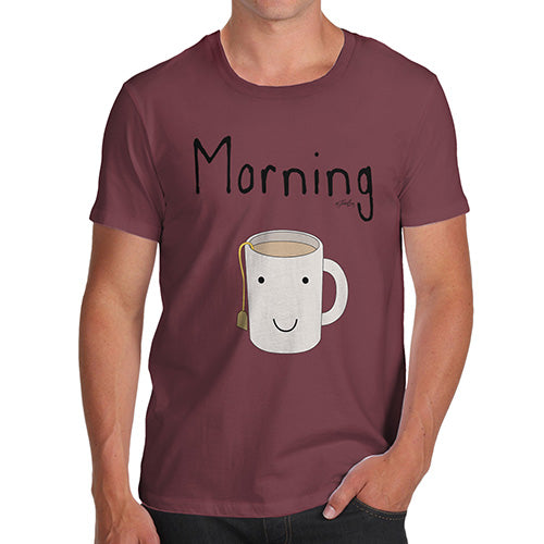 Novelty Tshirts Men Morning Tea Men's T-Shirt Small Burgundy