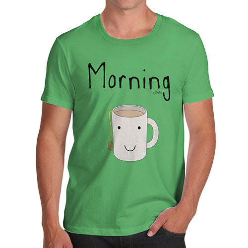 Mens Humor Novelty Graphic Sarcasm Funny T Shirt Morning Tea Men's T-Shirt Medium Green