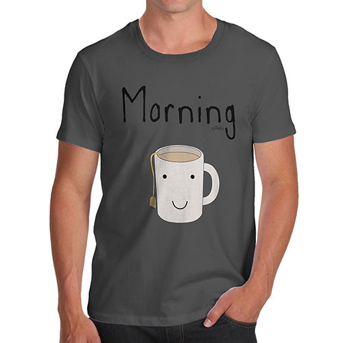 Funny T-Shirts For Men Sarcasm Morning Tea Men's T-Shirt X-Large Dark Grey