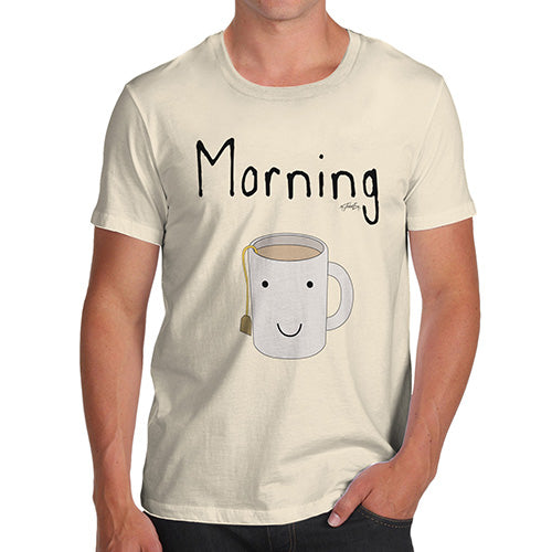 Funny T-Shirts For Men Morning Tea Men's T-Shirt Large Natural