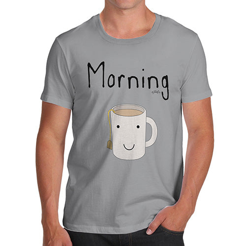 Funny Gifts For Men Morning Tea Men's T-Shirt Medium Light Grey