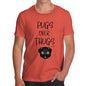 Funny Mens T Shirts Pugs Over Thugs Men's T-Shirt Medium Orange