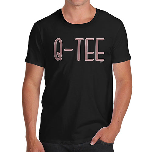 Novelty Tshirts Men Funny Q-TEE Men's T-Shirt Medium Black