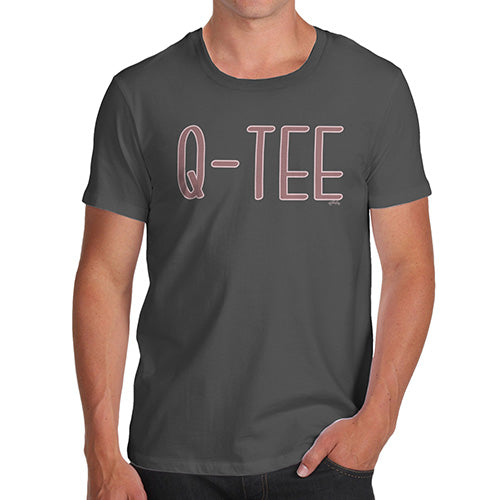 Funny Mens Tshirts Q-TEE Men's T-Shirt Large Dark Grey