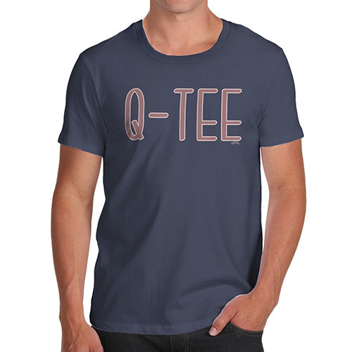 Funny Tshirts For Men Q-TEE Men's T-Shirt Small Navy
