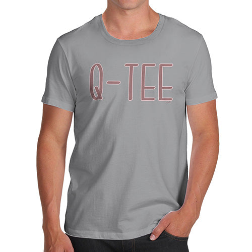 Funny Tee Shirts For Men Q-TEE Men's T-Shirt X-Large Light Grey