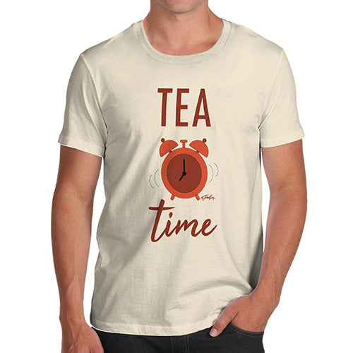 Novelty T Shirts For Dad Tea Time Men's T-Shirt Medium Natural