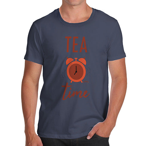 Funny T-Shirts For Men Sarcasm Tea Time Men's T-Shirt Small Navy