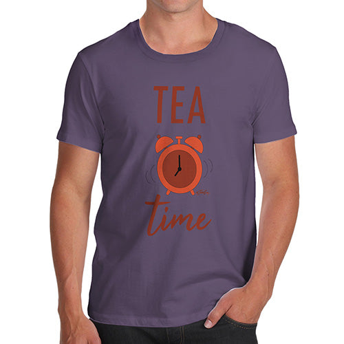 Mens Novelty T Shirt Christmas Tea Time Men's T-Shirt X-Large Plum