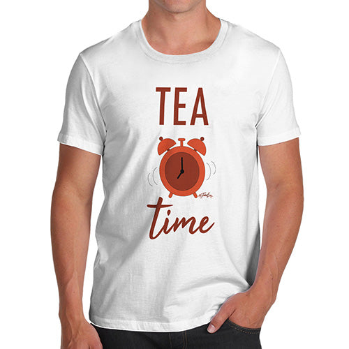 Novelty Tshirts Men Funny Tea Time Men's T-Shirt Small White