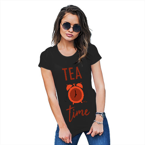 Funny T Shirts For Mum Tea Time Women's T-Shirt Large Black