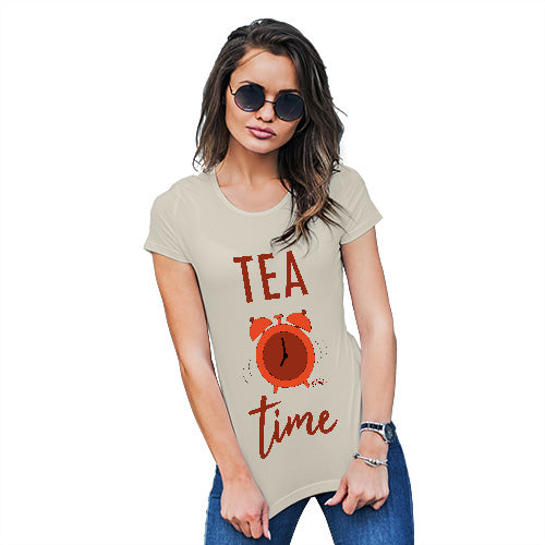 Novelty Gifts For Women Tea Time Women's T-Shirt X-Large Natural