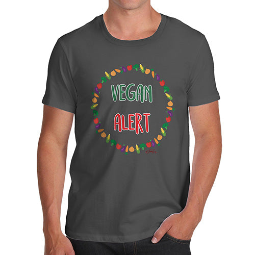 Funny T-Shirts For Men Sarcasm Vegan Alert Men's T-Shirt Medium Dark Grey