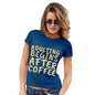 Funny T-Shirts For Women Sarcasm Adulting Begins After Coffee Women's T-Shirt Medium Royal Blue