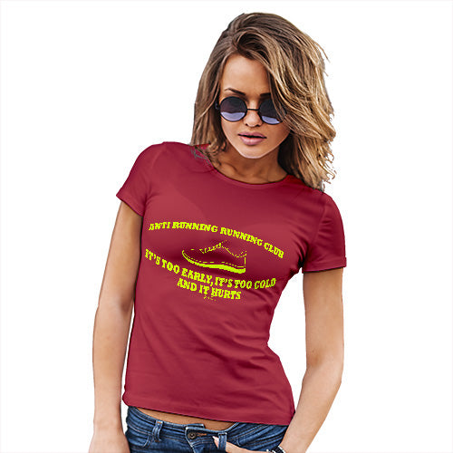 Funny T-Shirts For Women Sarcasm Anti Running Running Club Women's T-Shirt Small Red