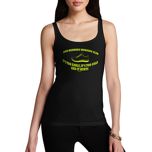 Womens Funny Tank Top Anti Running Running Club Women's Tank Top Large Black