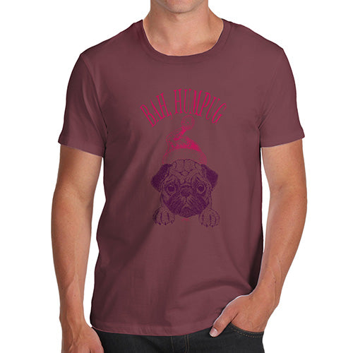 Funny Tee Shirts For Men Bah Humpug Men's T-Shirt Small Burgundy