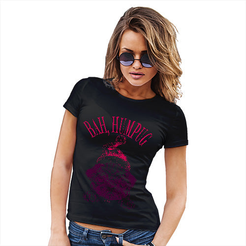 Novelty Tshirts Women Bah Humpug Women's T-Shirt Medium Black