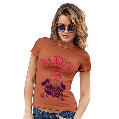 Novelty Tshirts Women Bah Humpug Women's T-Shirt Small Orange