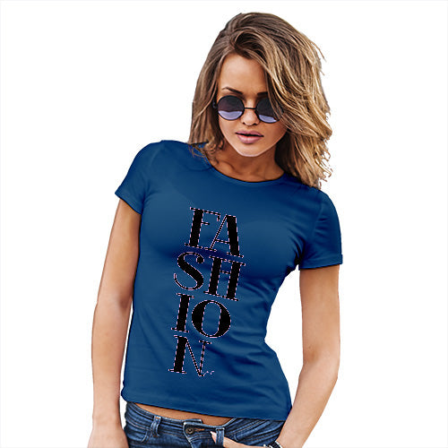 Womens Funny Tshirts Fashion Typography Women's T-Shirt Large Royal Blue