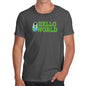 Funny Tee For Men Hello World Men's T-Shirt X-Large Dark Grey