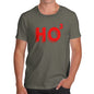 Mens Novelty T Shirt Christmas Ho3 Ho Ho Ho Men's T-Shirt Large Khaki