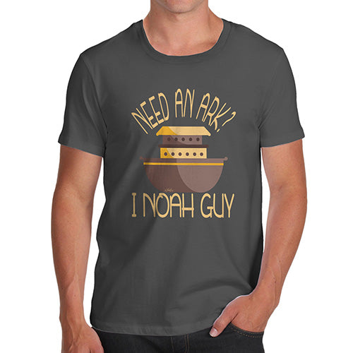 Mens Humor Novelty Graphic Sarcasm Funny T Shirt Need An Ark I Noah Guy Men's T-Shirt Large Dark Grey