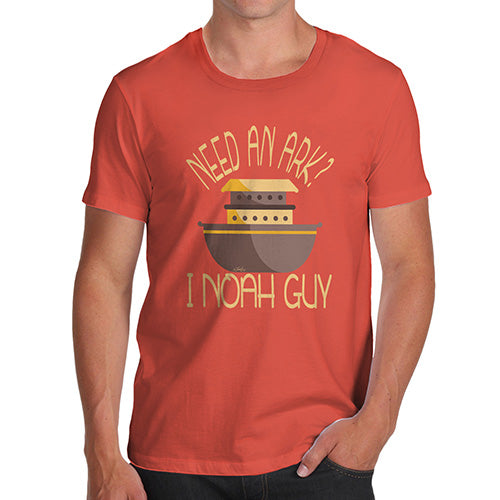 Mens Novelty T Shirt Christmas Need An Ark I Noah Guy Men's T-Shirt X-Large Orange