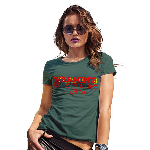 Funny T Shirts For Women Contains Memory Loss & Swearing Women's T-Shirt Small Bottle Green