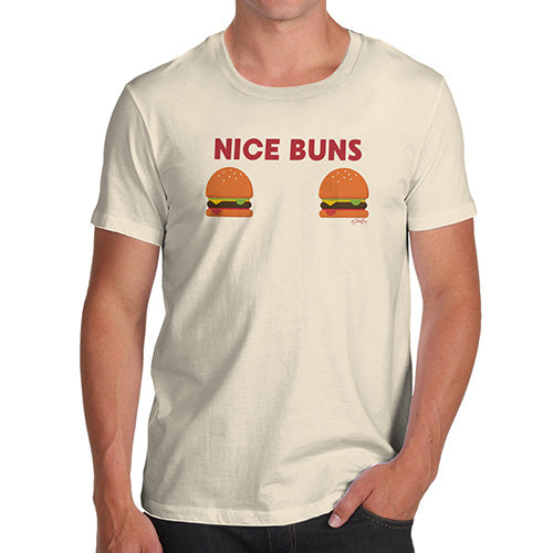 Funny Mens Tshirts Nice Buns Men's T-Shirt Small Natural