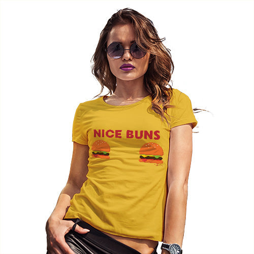 Funny Gifts For Women Nice Buns Women's T-Shirt X-Large Yellow