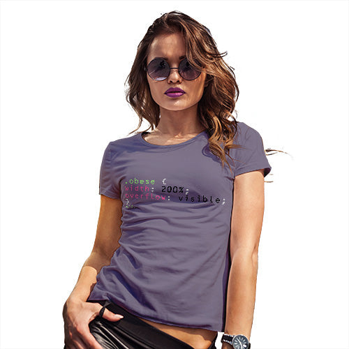 Funny Shirts For Women Obese CSS Code Women's T-Shirt Small Plum
