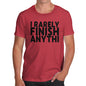 Funny Tshirts For Men I Rarely Finish Anything Men's T-Shirt Large Red