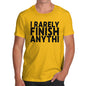 Novelty T Shirts For Dad I Rarely Finish Anything Men's T-Shirt X-Large Yellow